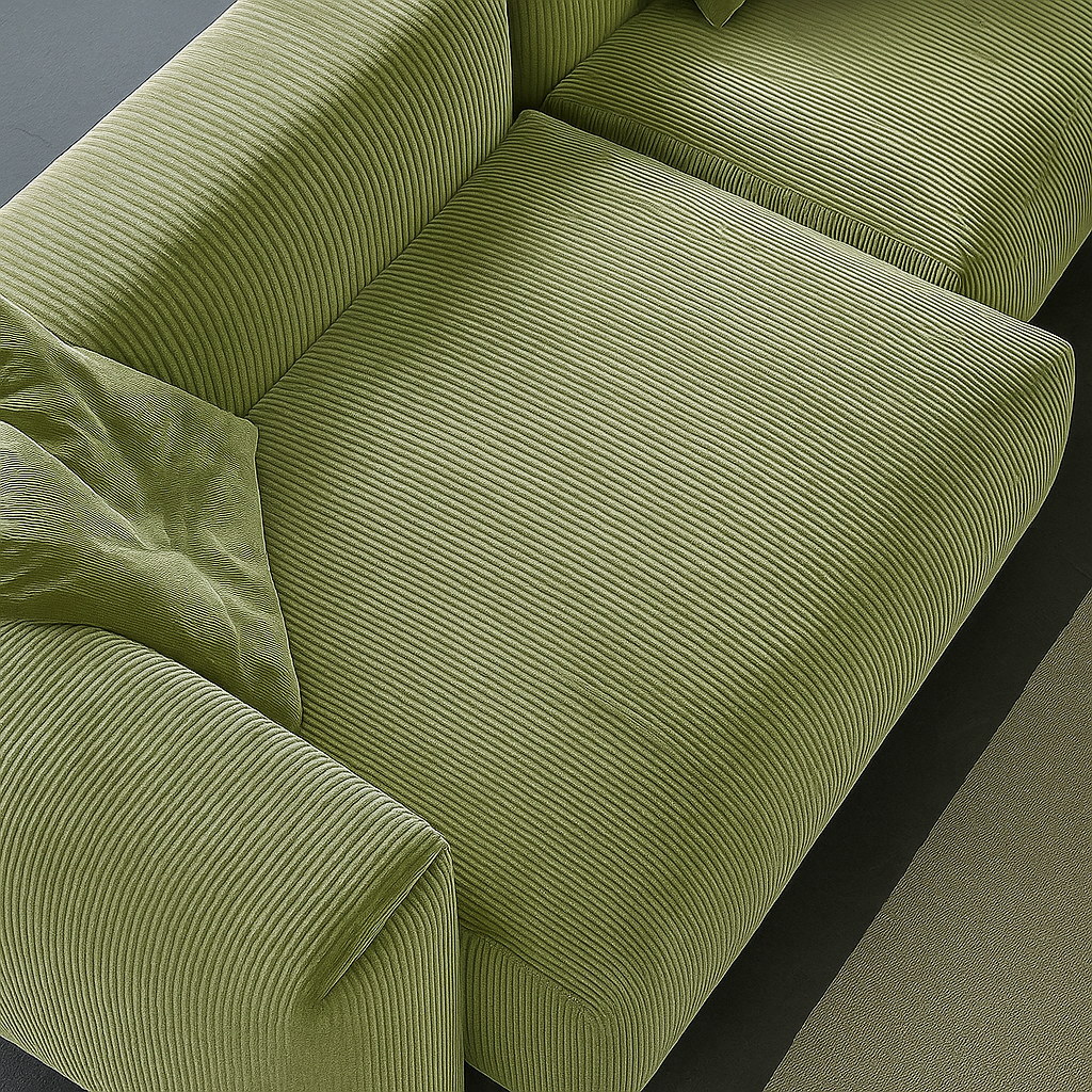Mobilious-Verdino Corduroy Retro Green Modular Sectional