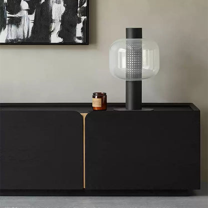 Aterra Solid Wood Black Modern TV Stand