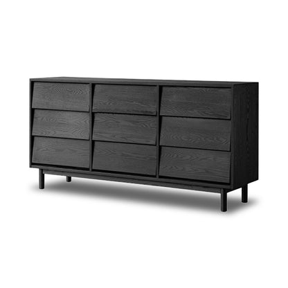 Nero Doma Solid Wood Black Modern Dresser