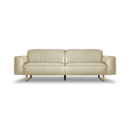 Mobilious - Treccia Top Grain Leather Straight Sofa