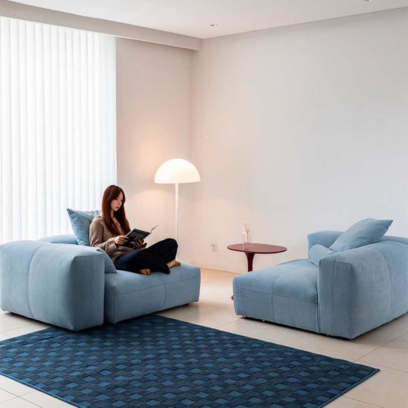 Mobilious -Glaciera Fabric Washable Blue Sofa