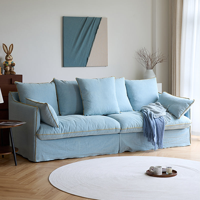 Mobilious-Bluoro Slipcovered Blue Skirted Sofa