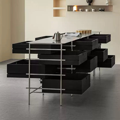 Alveo Solid Wood Black Storage Dresser
