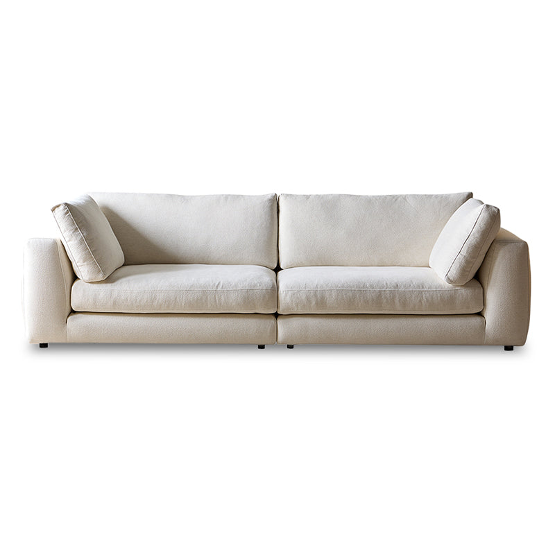 Serica White Linen Fabric Slipcovered Sofa