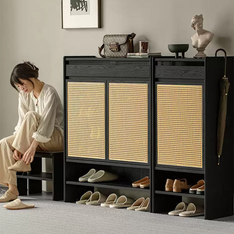 Rattanéa Solid Wood Rattan Shoe Cabinet
