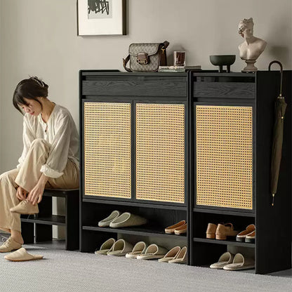 Rattanéa Solid Wood Rattan Shoe Cabinet