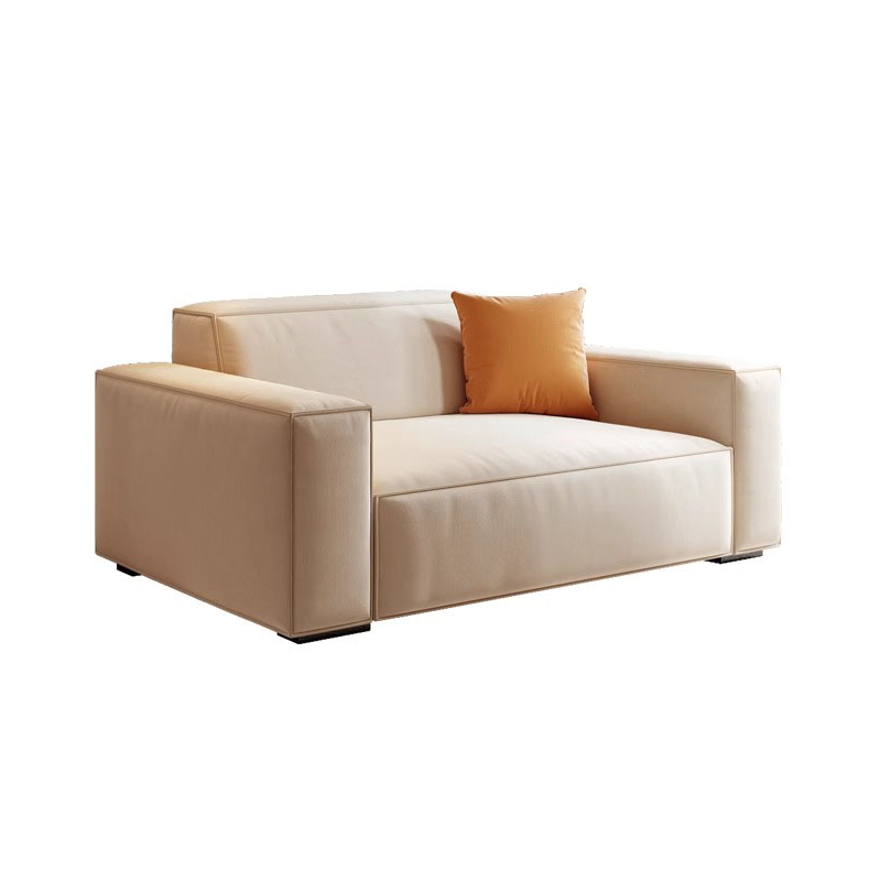 Mobilious-Calda Cream Fabric Straight Sofa