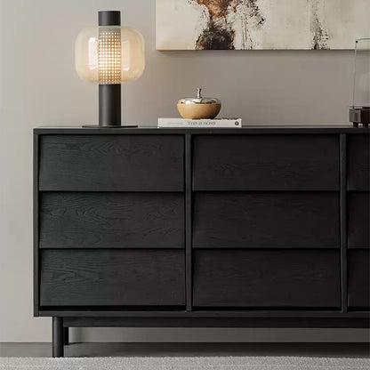 Nero Doma Solid Wood Black Modern Dresser