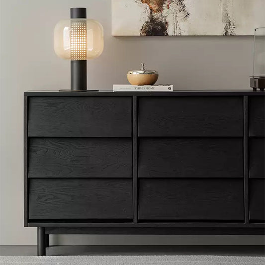 Nero Doma Solid Wood Black Modern Dresser