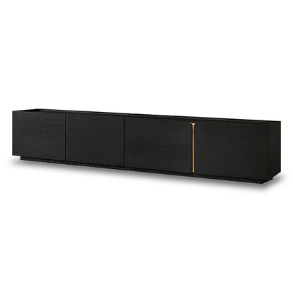 Aterra Solid Wood Black Modern TV Stand