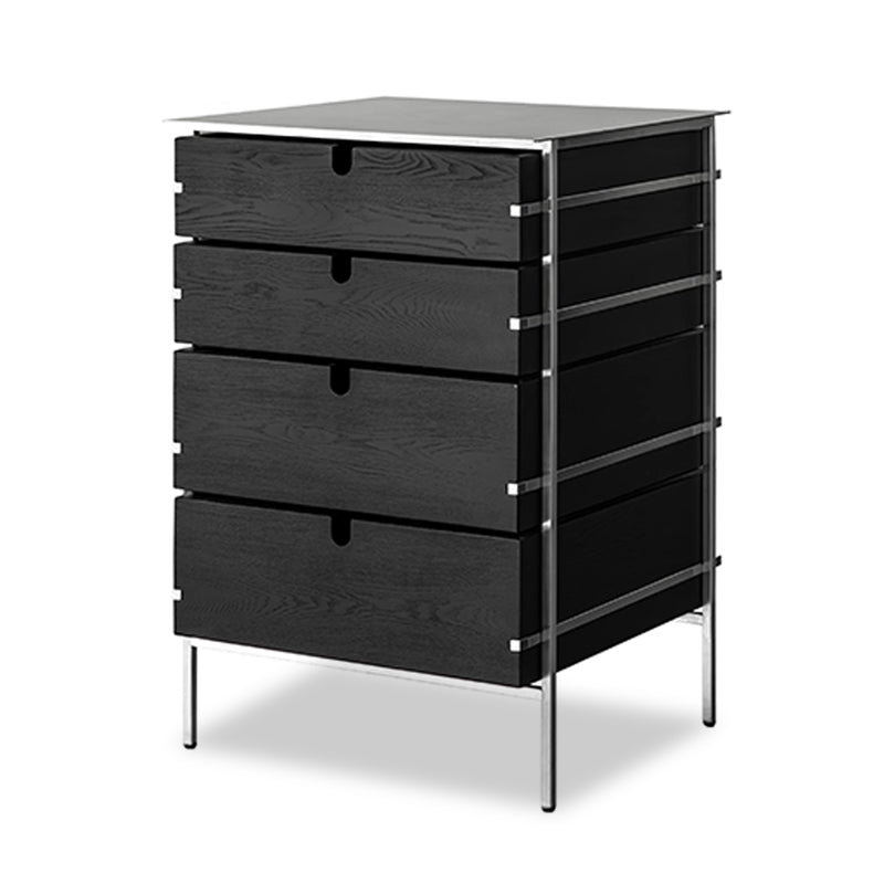 Alveo Solid Wood Black Storage Dresser