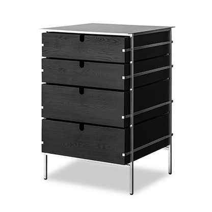 Alveo Solid Wood Black Storage Dresser