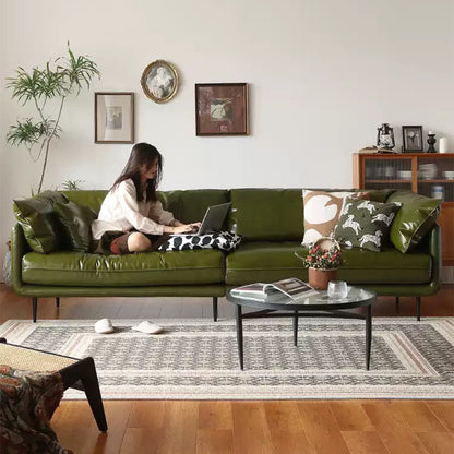 Nojara Top Grain Leather Straight Modular Sofa