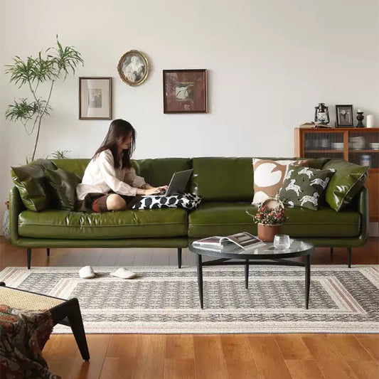 Nojara Top Grain Leather Straight Modular Sofa