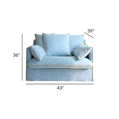 Mobilious-Bluoro Slipcovered Blue Skirted Sofa
