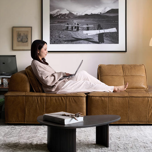 Lusvène Top Grain Leahter Modular Sofa