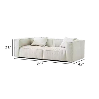 Mobilious-Armonia White Linen Fabric Washable Sofa