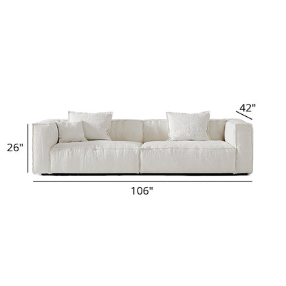 Mobilious-Armonia White Linen Fabric Washable Sofa
