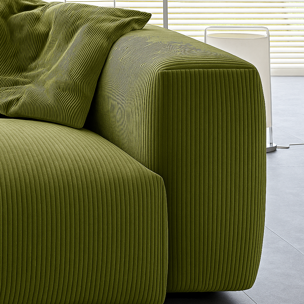 Mobilious-Verdino Corduroy Retro Green Modular Sectional