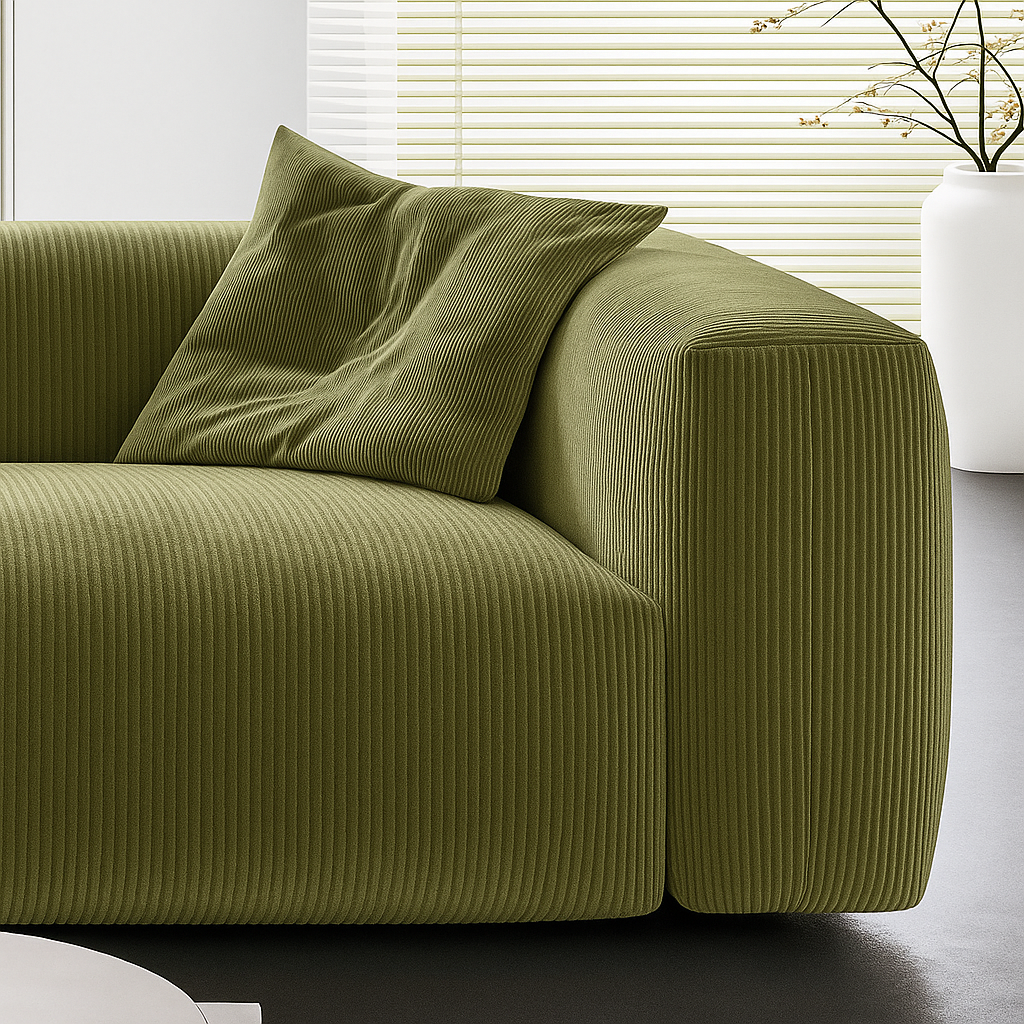 Mobilious-Verdino Corduroy Retro Green Modular Sofa