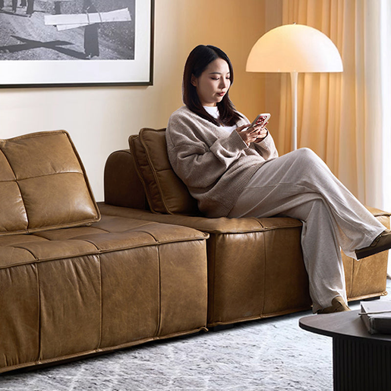 Lusvène Top Grain Leahter Modular Sofa