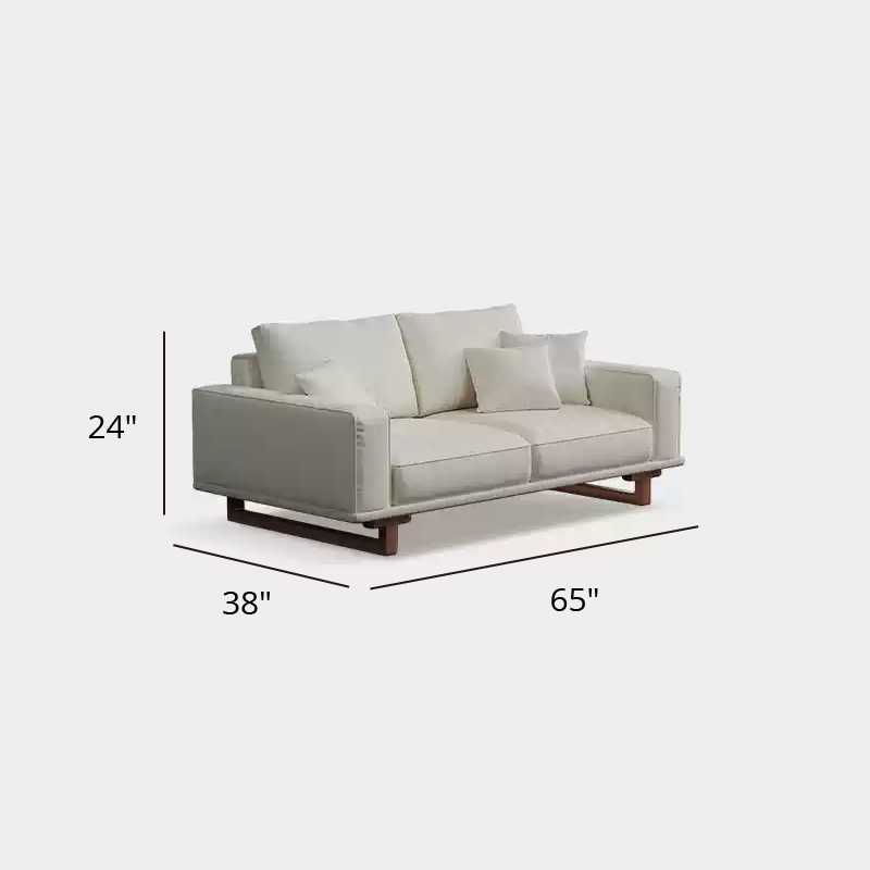 Mobilious-SABIÉRA White Bouclé Fabric Washable Sofa