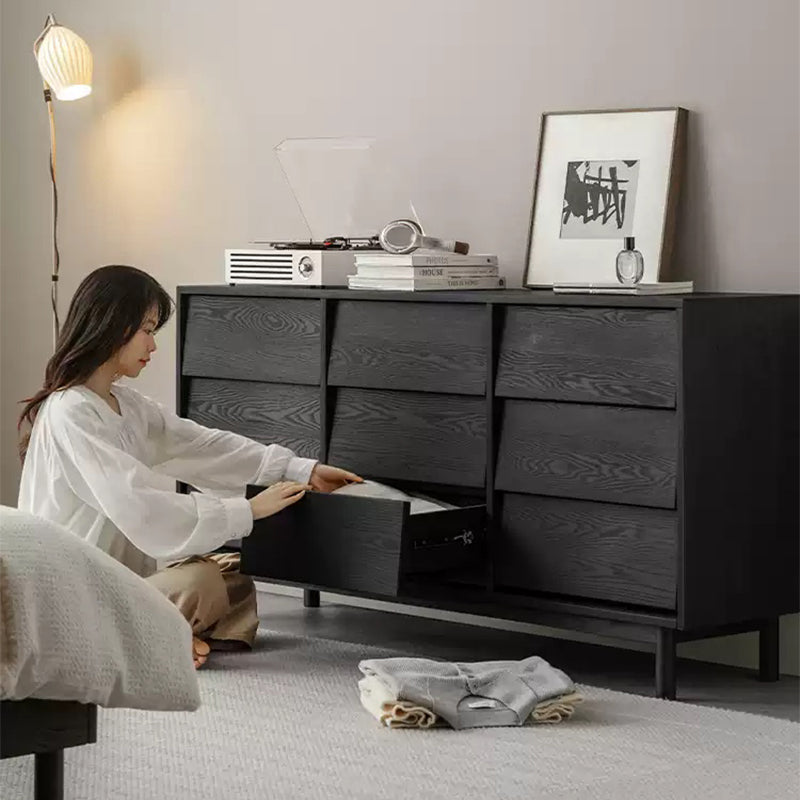 Nero Doma Solid Wood Black Modern Dresser