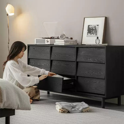 Nero Doma Solid Wood Black Modern Dresser