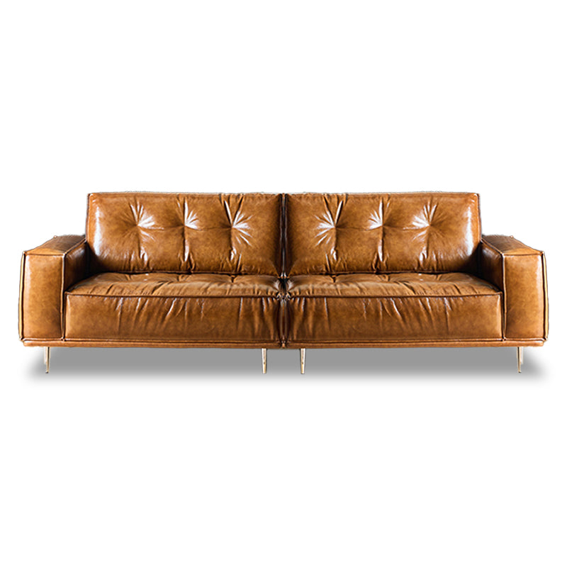 Rivaro Genuine Leather Retro Straight Sofa