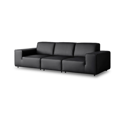 Mobilious-Vittore Top Grain Leather Black Sofa
