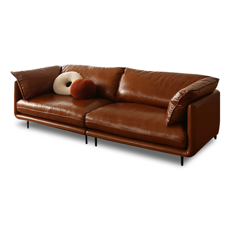 Calvía Genuine Leather Retro Straight Sofa