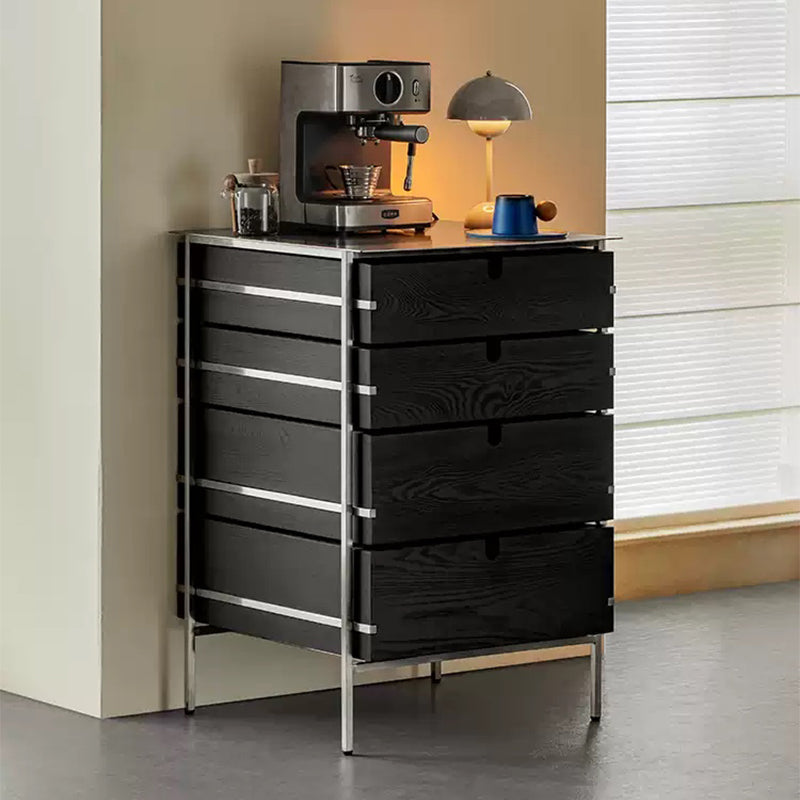 Alveo Solid Wood Black Storage Dresser