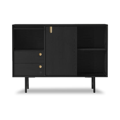 Casvera Solid Wood Black Modern Cabinet