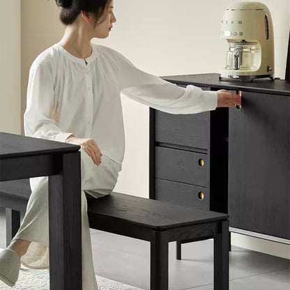 Casvera Solid Wood Black Modern Cabinet