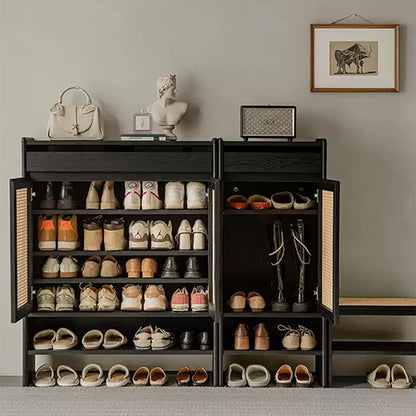Rattanéa Solid Wood Rattan Shoe Cabinet