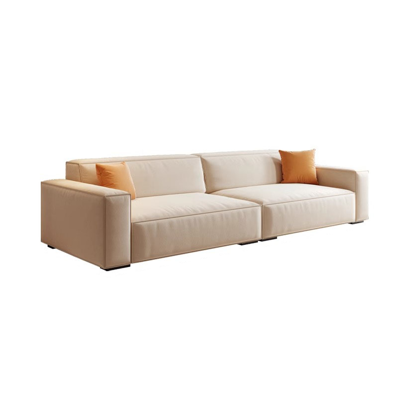 Mobilious-Calda Cream Fabric Straight Sofa