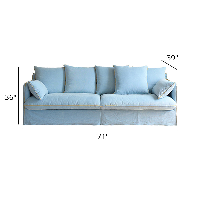 Mobilious-Bluoro Slipcovered Blue Skirted Sofa
