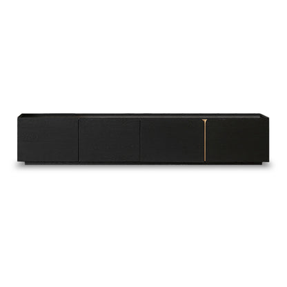 Aterra Solid Wood Black Modern TV Stand
