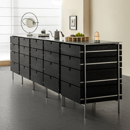 Alveo Solid Wood Black Storage Dresser