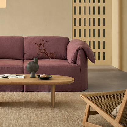Murelle Linen Fabric Washable Purple Sofa