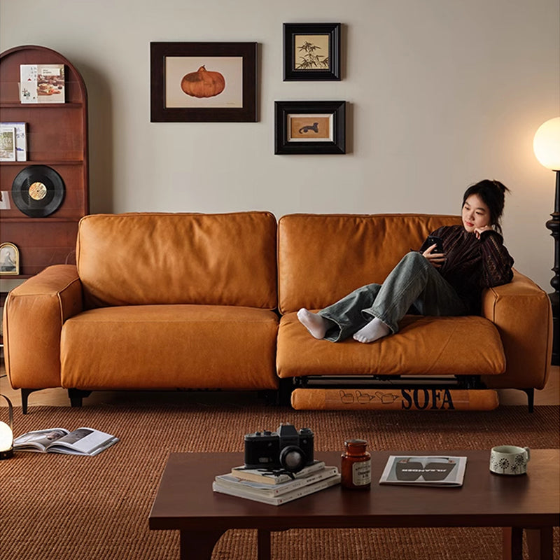 Hygge Genuine Leather Power Reclining Straight Sofa