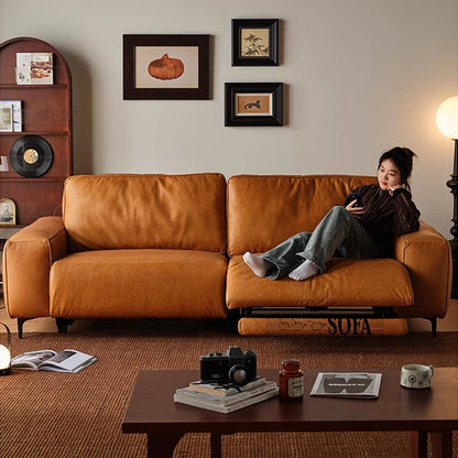 Hygge Genuine Leather Power Reclining Straight Sofa