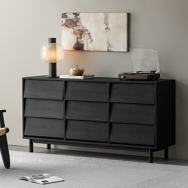 Nero Doma Solid Wood Black Modern Dresser