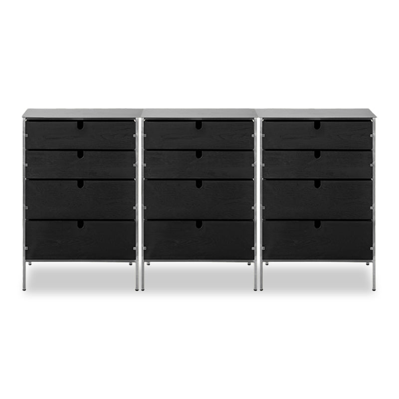 Alveo Solid Wood Black Storage Dresser