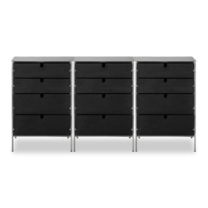 Alveo Solid Wood Black Storage Dresser