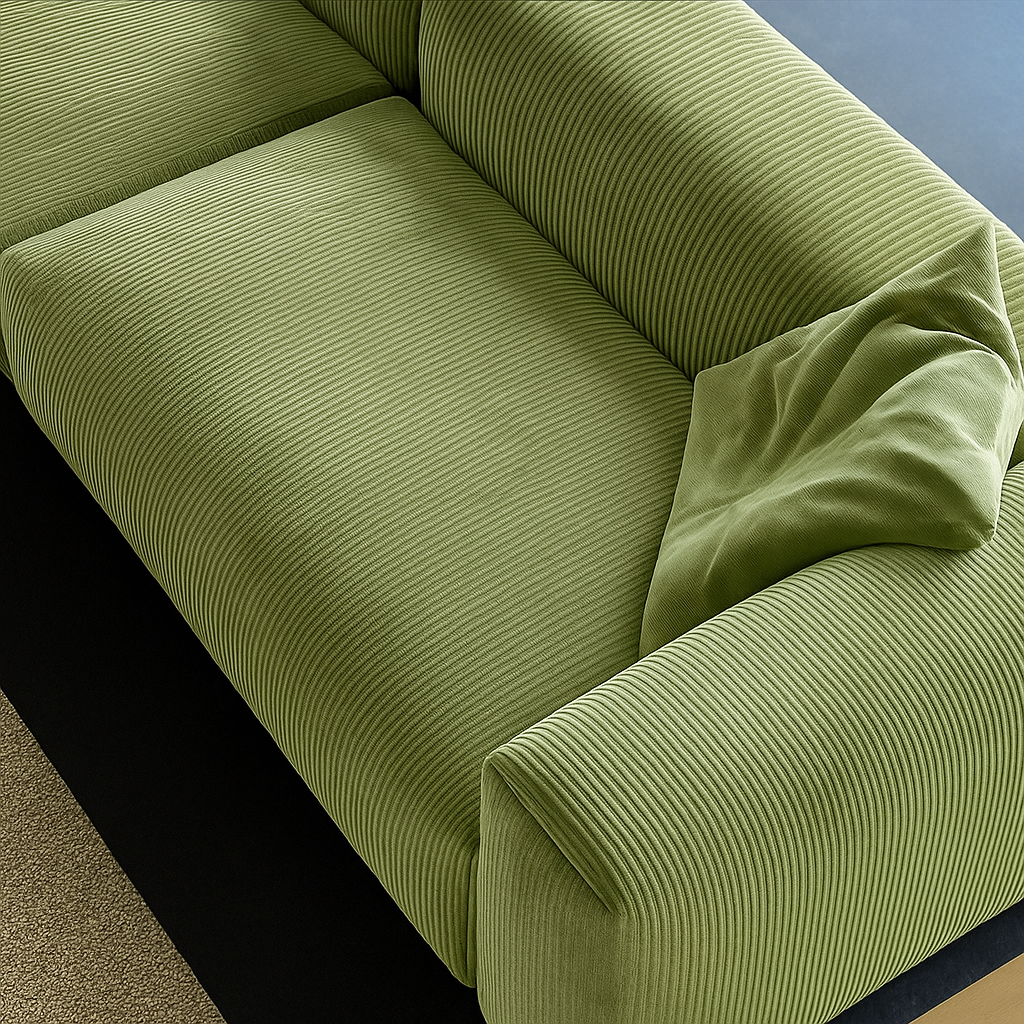 Mobilious-Verdino Corduroy Retro Green Modular Sofa