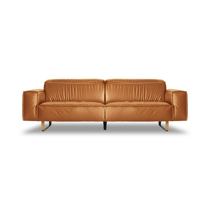 Mobilious - Treccia Top Grain Leather Straight Sofa
