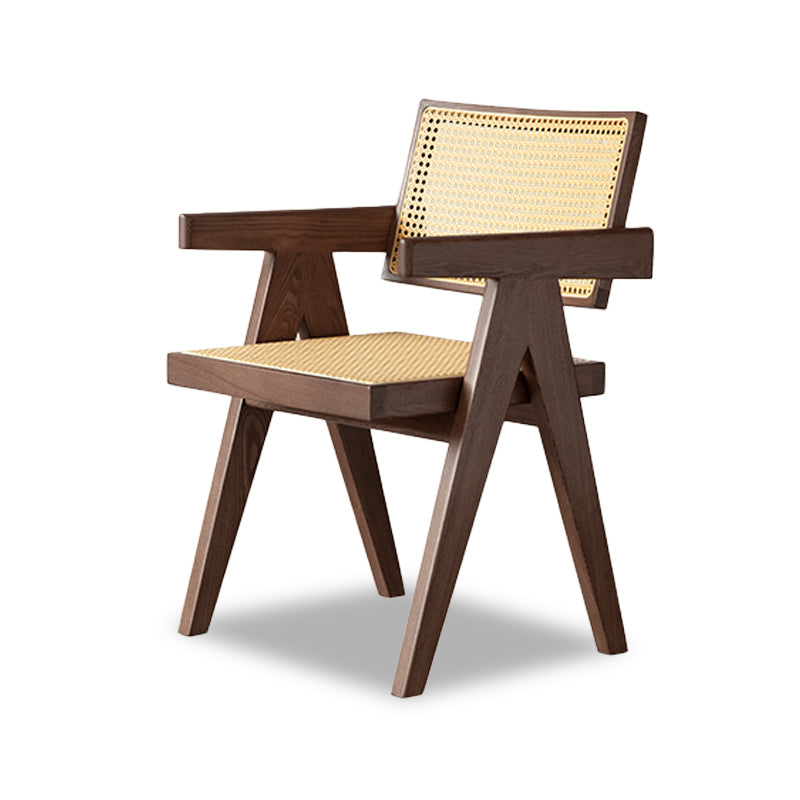 Aruna Solid Wood Modern Rattan Armchair