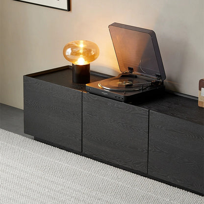 Aterra Solid Wood Black Modern TV Stand