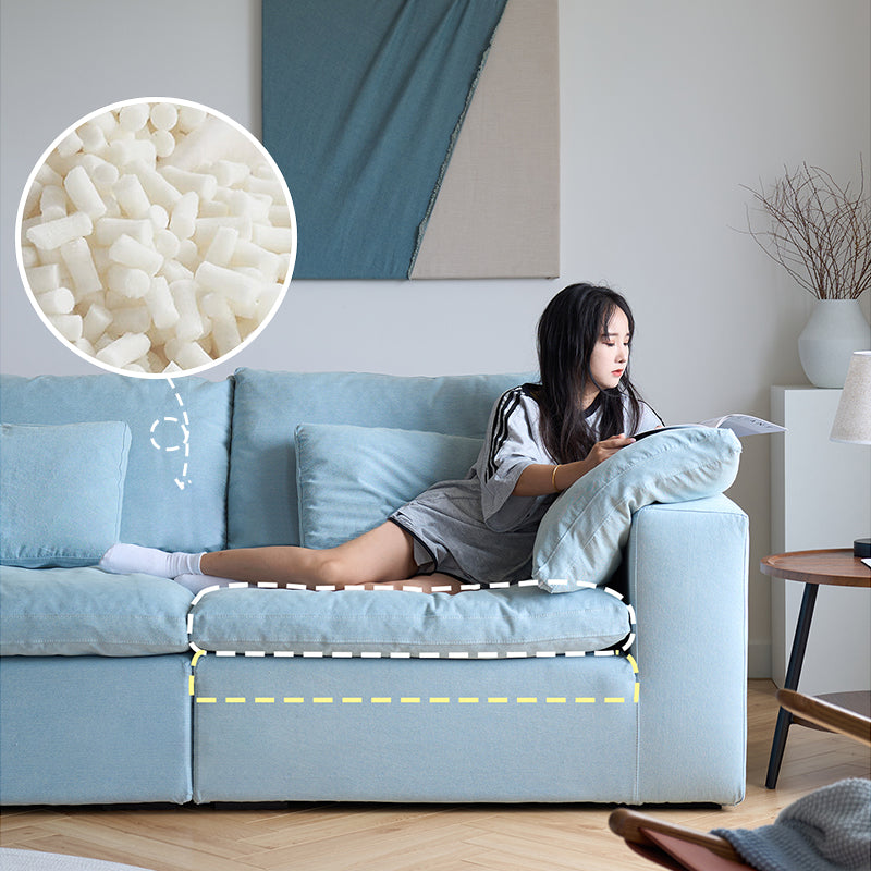 Mobilious-Nuvola Denim Slipcovered Blue Cloud Couch